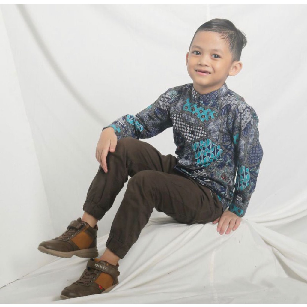 BatikBule Baju Batik Bayi Umur 1 dan 2 tahun kebawah Model Slimfit