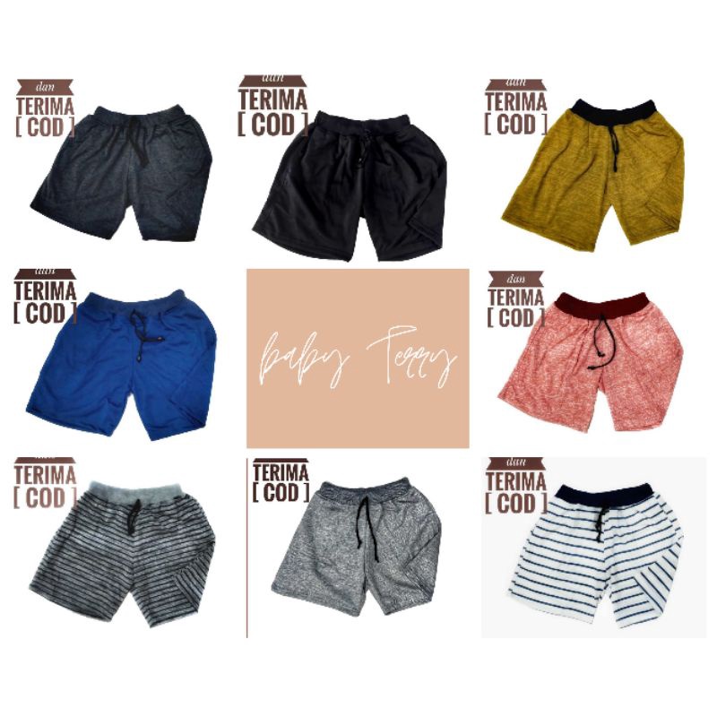 Celana Pendek/Celana Santai/Celana Sport/Celana Bahan/Pria Wanita Dewasa/Baby Terry Hitam