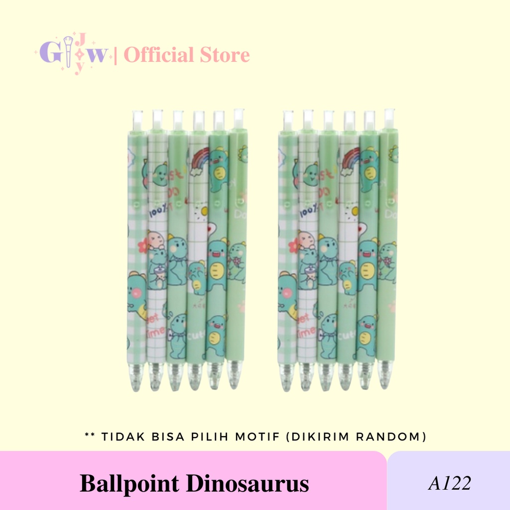 A122 BALLPOINT DINOSAURUS disney pulpen tinta biru hitam lucu imut atk alat tulis kantor buku pensil penghapus tipe tip x spidol highlighter surat remaja kertas menggambar sekolah perlengkapan cute murah penggaris aksesories aksesoris stationery plastik