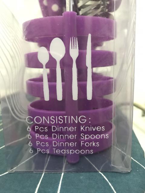 [1200gr] Hihi A030 Sendok Polkadot 24 Pcs