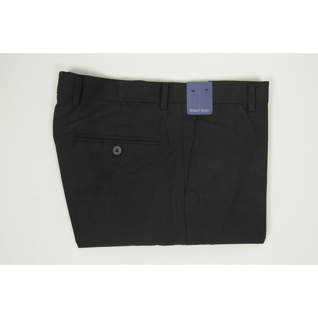 Celana Formal Kerja Kantor Pria STANLEY ADAMS Reguler Hitam Polos | Celana Bahan | Suit Pants | Celana Bahan Big Size