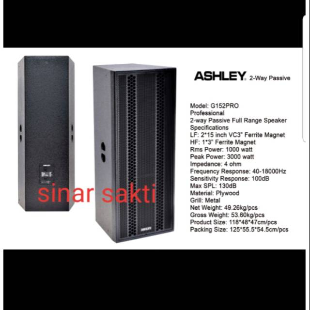 SPEAKER ASHLEY G152PRO/G152 PRO 2WAY PASIF ORIGINAL