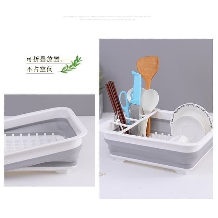 Dish drainer Rak Pengering ALAT DAPUR PIRING SENDOK MANGKOK KITCHEN TOOLS BASKOM LIPAT PORTABLE SET