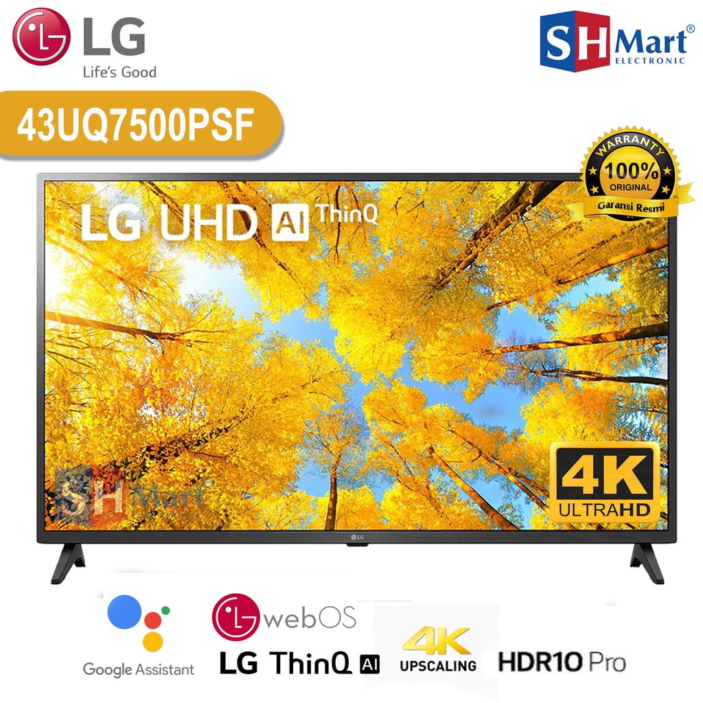 SMART TV LG 43 INCH 43UQ7500 / 43UR7500 UHD 4K HDR GARANSI RESMI (MEDAN)