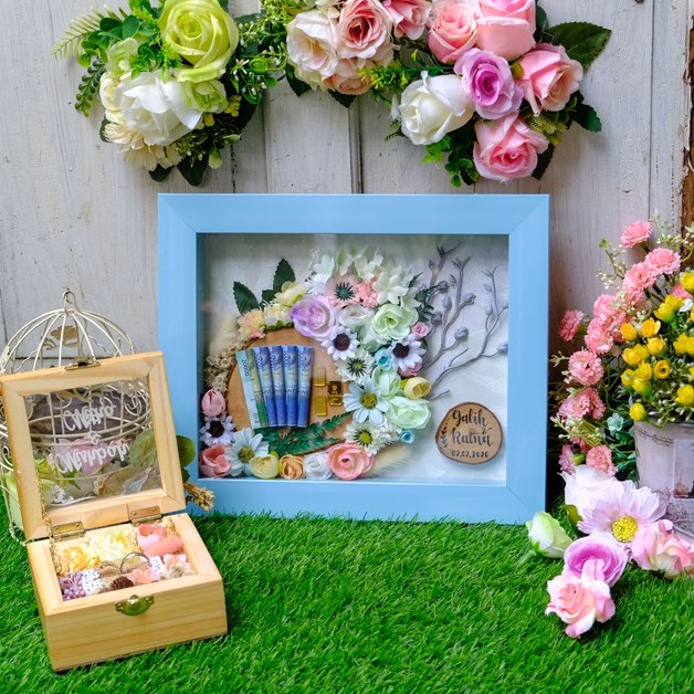 MAHAR PERNIKAHAN BINGKAI UANG SHABBY BLUE