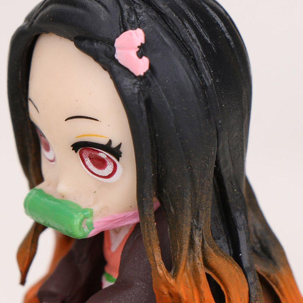 TOP 6pcs /Set Patung Anime Dekorasi Kerajinan Dekorasi Kamar Miniatur Kartun Model Modle Mainan PVC Demon Slayer Kimetsu No Yaiba