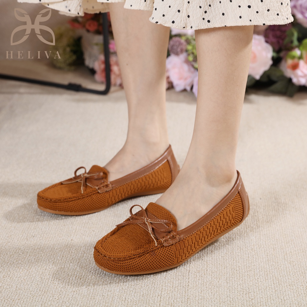 HELIVA VALENCIA Sepatu Flat Loafer Ribbon Flyknit Series Bahan Rajut Knitted H333 Original Brand