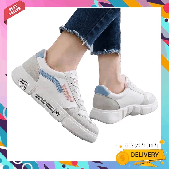 Sepatu Korea Putih Wanita/Sepatu Wanita Korea Putih/Wanita Import/Sepa Sneaker Cewek Dv 92