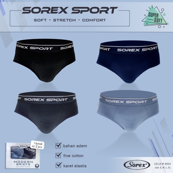 Celana Dalam Sport Pria Lembut Super Soft Sorex