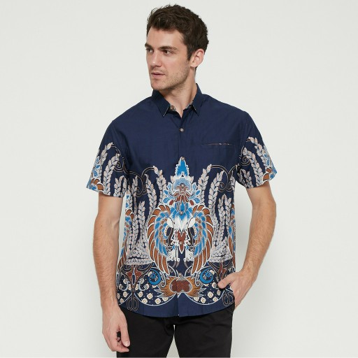 M231 Kemeja Pria Batik Pendek Navy 1727