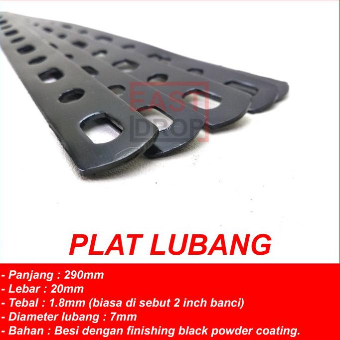 Jual Promo Awal Tahun Plat Lubang Besi Breket Hitam Bolong Panel Bracket Lampu Dudukan Motor 1977