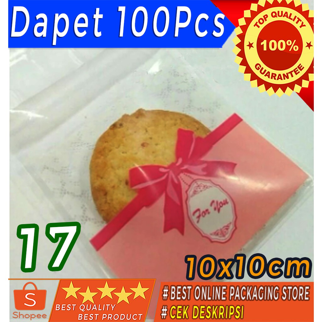 

TERLENGKAP&TERMURAH ) COOKIES BAG / PLASTIK COOKIES MOTIF 10x10 - 17 isi 100lbr