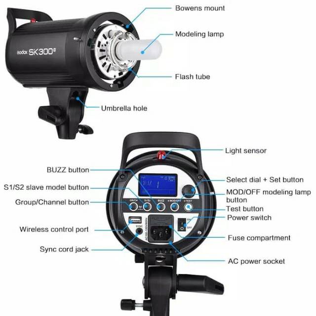 Lampu studio STROBE GODOX SK-300II SK-300II 300watt