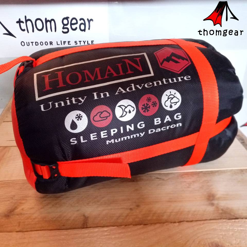 Thomgear Sleeping Bag Dacron Mummi Mummy Dan Polar Lotto Hangat Dan Empuk Kantong Tidur Thomgear