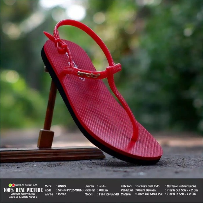 Sandal Casual / Sandal Ando Strappy Wanita 02 / Red