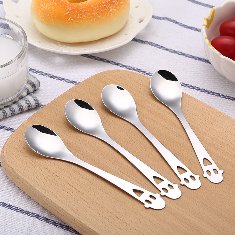 [Harga Grosir]Sendok Garpu Sumpit Es Krim Bentuk Hati Bahan Stainless Steel Anti Slip Dapat Digunakan Kembali Untuk Anak/Hot Sale