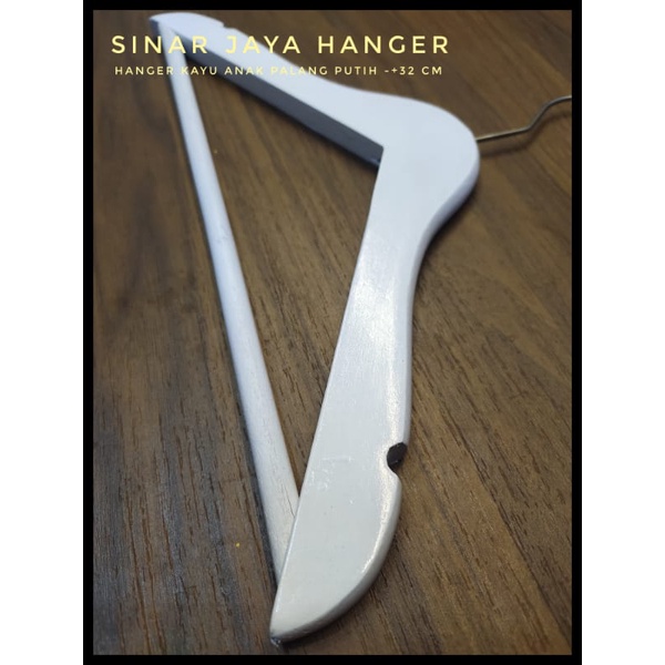 hanger kayu palang putih dewasa