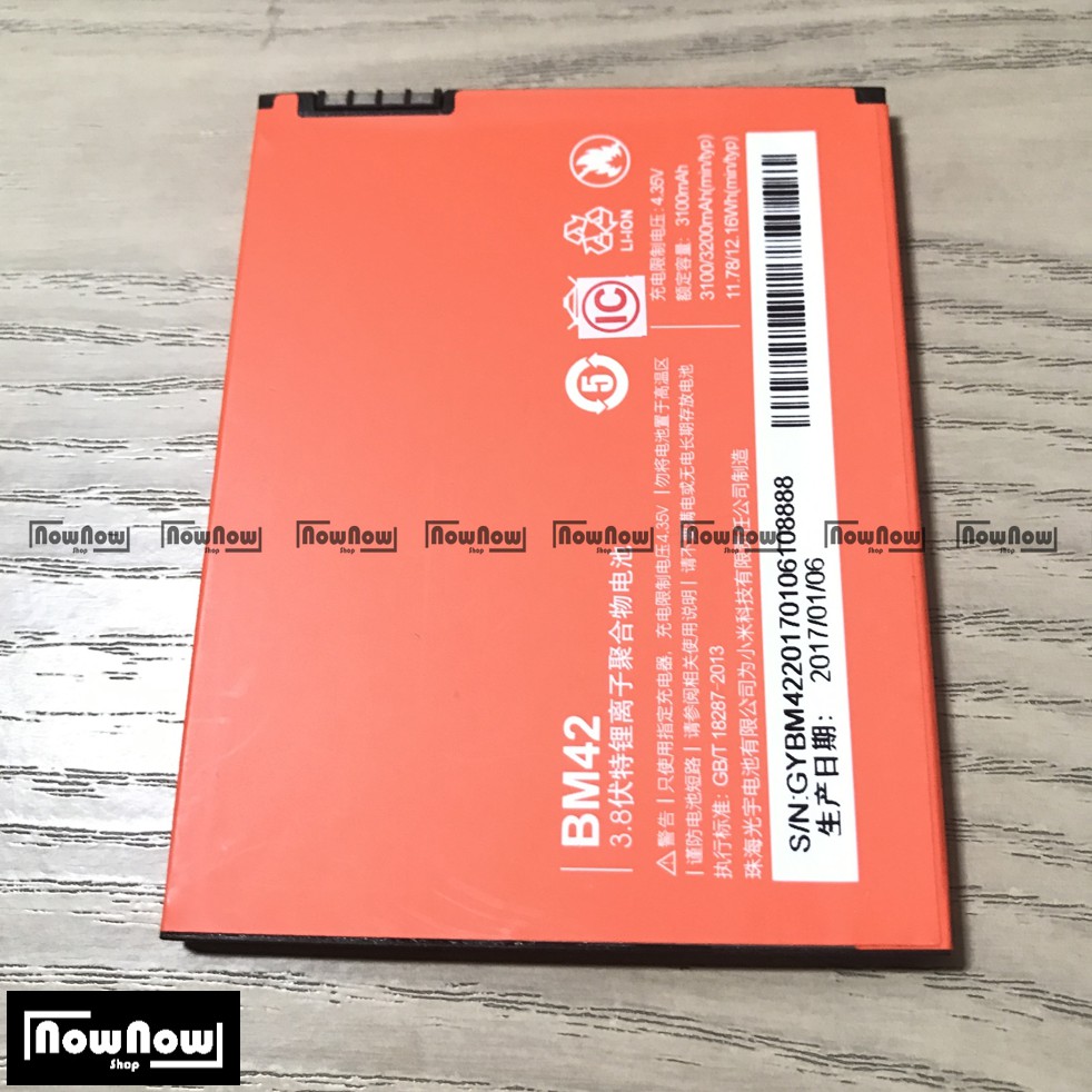 Baterai XiaoMi Redmi Note 1 BM42 Original Batre Batrai Battery HP