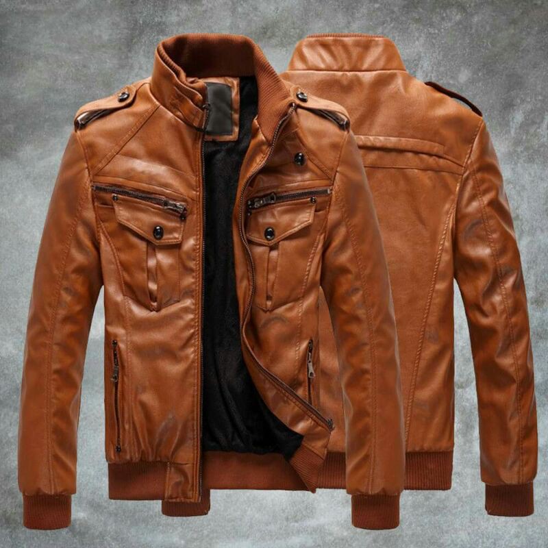 PREMIUM Jaket Kulit Pria Elegant Brownie ARL 033 Silverstone RFLA Ariel Noah Sintetis 90 NEW TREN