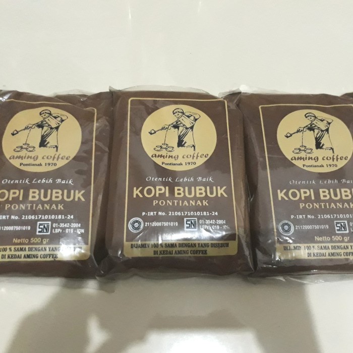 

✨COD✨ Kopi Bubuk Pontianak Aming Coffee Kemasan 500 Gram