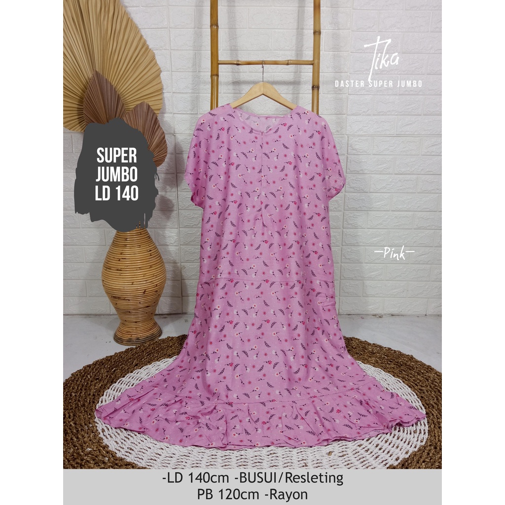 LD 140cm (40 Motif) Daster SUPER JUMBO dan Daster Kaftan LD 150cm Ruffle (Part 1) Daster Rempel JUMBO Daster Viral-Tika Pink