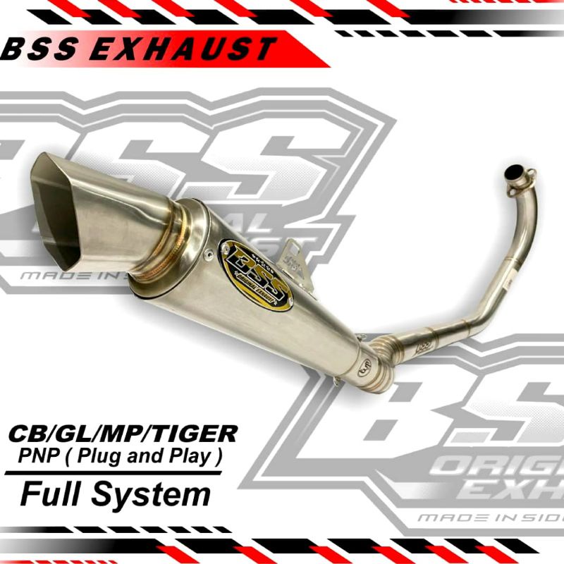 knalpot bss type segi 6 pnp mp gl cb, tiger original bss muffler