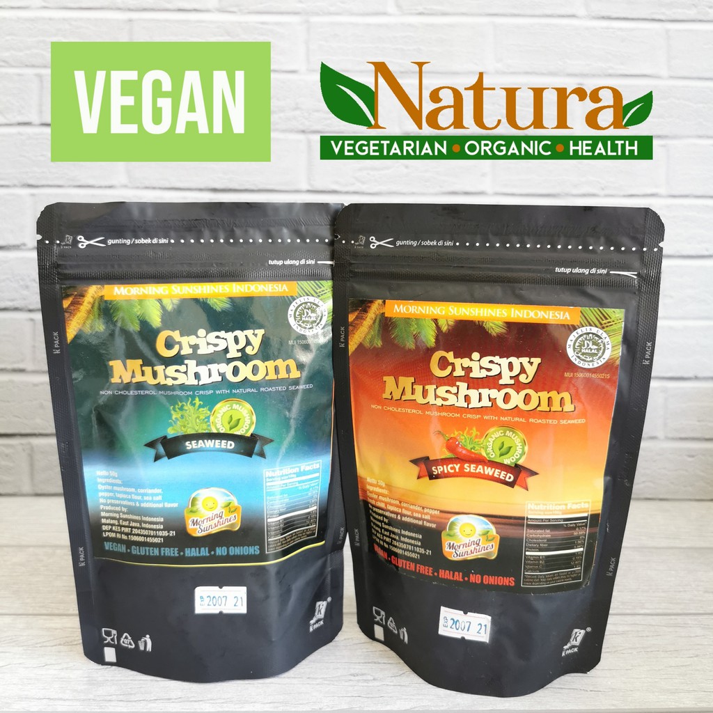 Morning Sunshine Crispy Mushroom Keripik Kerupuk Jamur Tiram 50gr Vegan Vegetarian