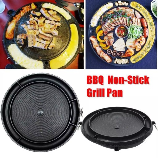 Bulgogi Pan 36CM 5 Fungsi Anti Lengket 4 Tempat Bumbu Pemanggang Grill Panggangan Korea Non Stick