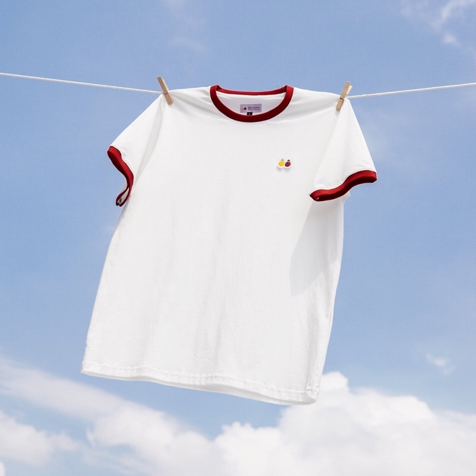 Ringer tee Ninetees Broken White