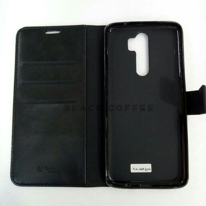 sarung buku kulit xiaomi redmi note 8 pro LEATHER CASE FASHION xiaomi