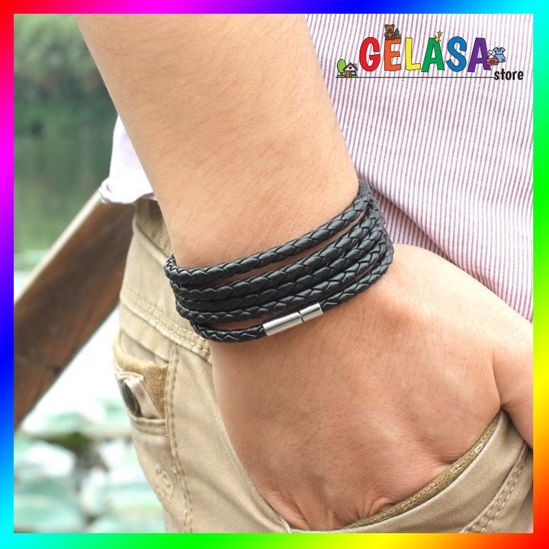 GELASA Gelang Tangan 3 Lilit Pria Wanita Bracelets