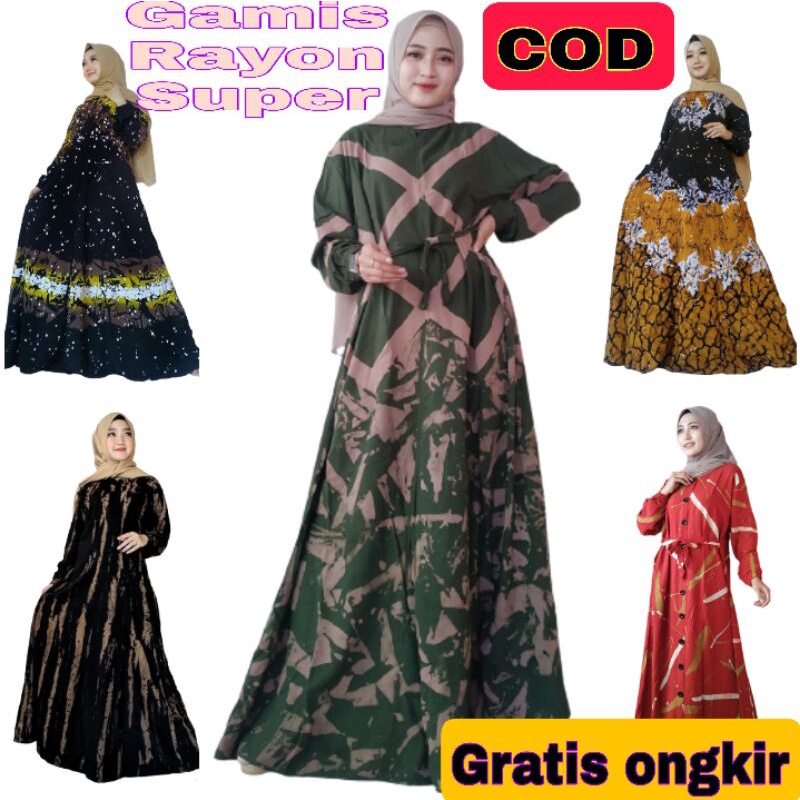 Gamis Rayon Batik Cap Malaman