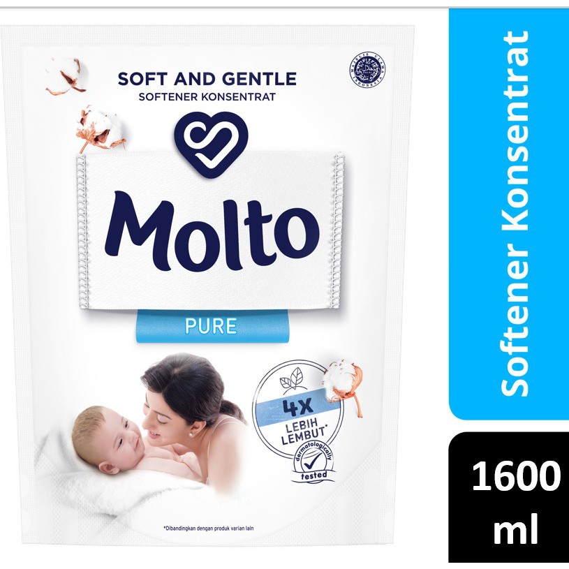 MOLTO PURE 1600ML PELEMBUT PEWANGI PAKAIAN KONSETRAT SOFTENER