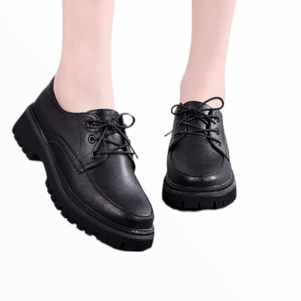 Sepatu Sekolah Remaja / Dewasa ''FMS'' Sepatu Loafer Docmart Premium Glosy Dof BTS 029