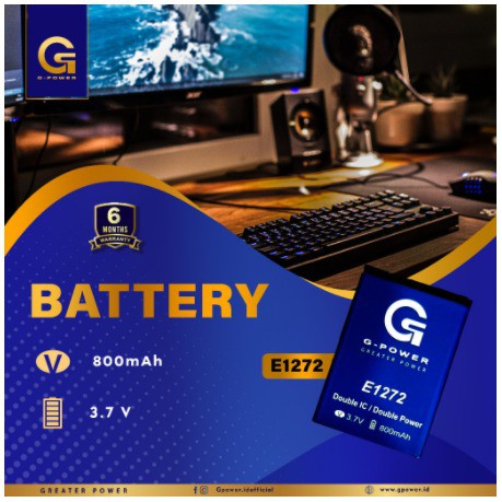 Baterai G-Power E1272 100% Original & Real - Bergaransi Resmi