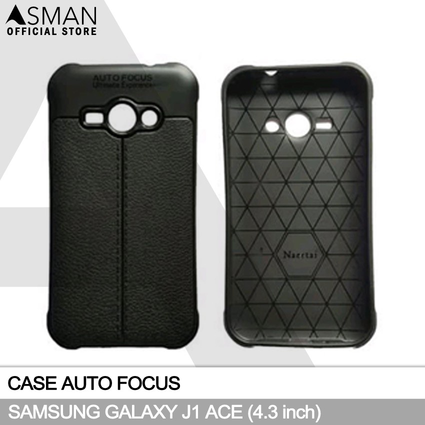 Auto Focus Samsung Galaxy J1 Ace (4.3&quot;) | Soft Case Leather Premium - Hitam