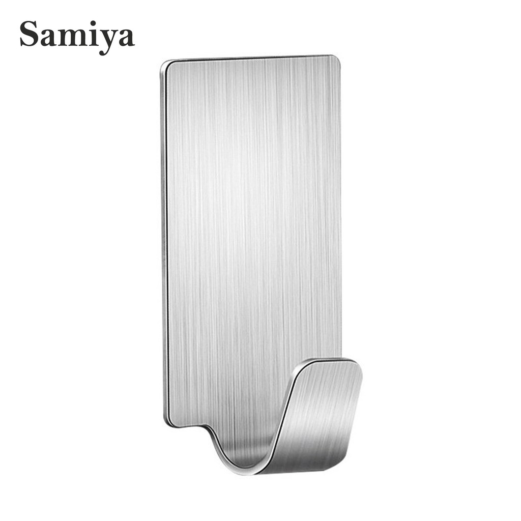 6 pcs gantungan dinding topi tas serbaguna stainless steel / hook adhesive stainless steel towel