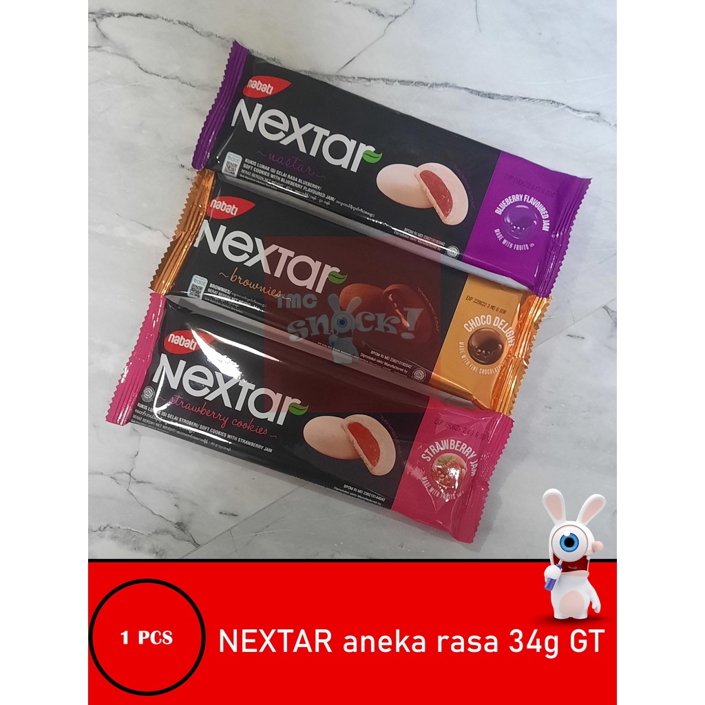 

PROMOOOO Nabati Nextar 42gram - Kue Nabati Nextar dengan isian rasa buah atau coklat yang nikmat