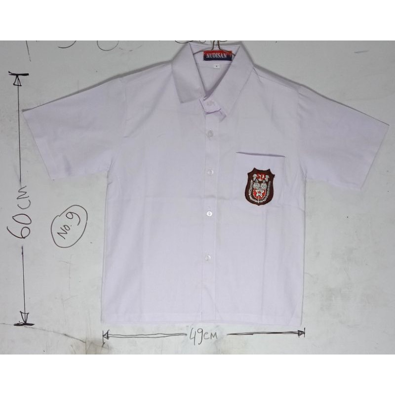 baju seragam sekolah SD lengan pendek no 9 nudisan