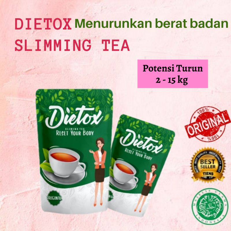 [ BISA COD ] DIETOX TEA | PELANGSING | PELANGSING BADAN ALAMI ( 10 SACHET + ALAT UKUR )