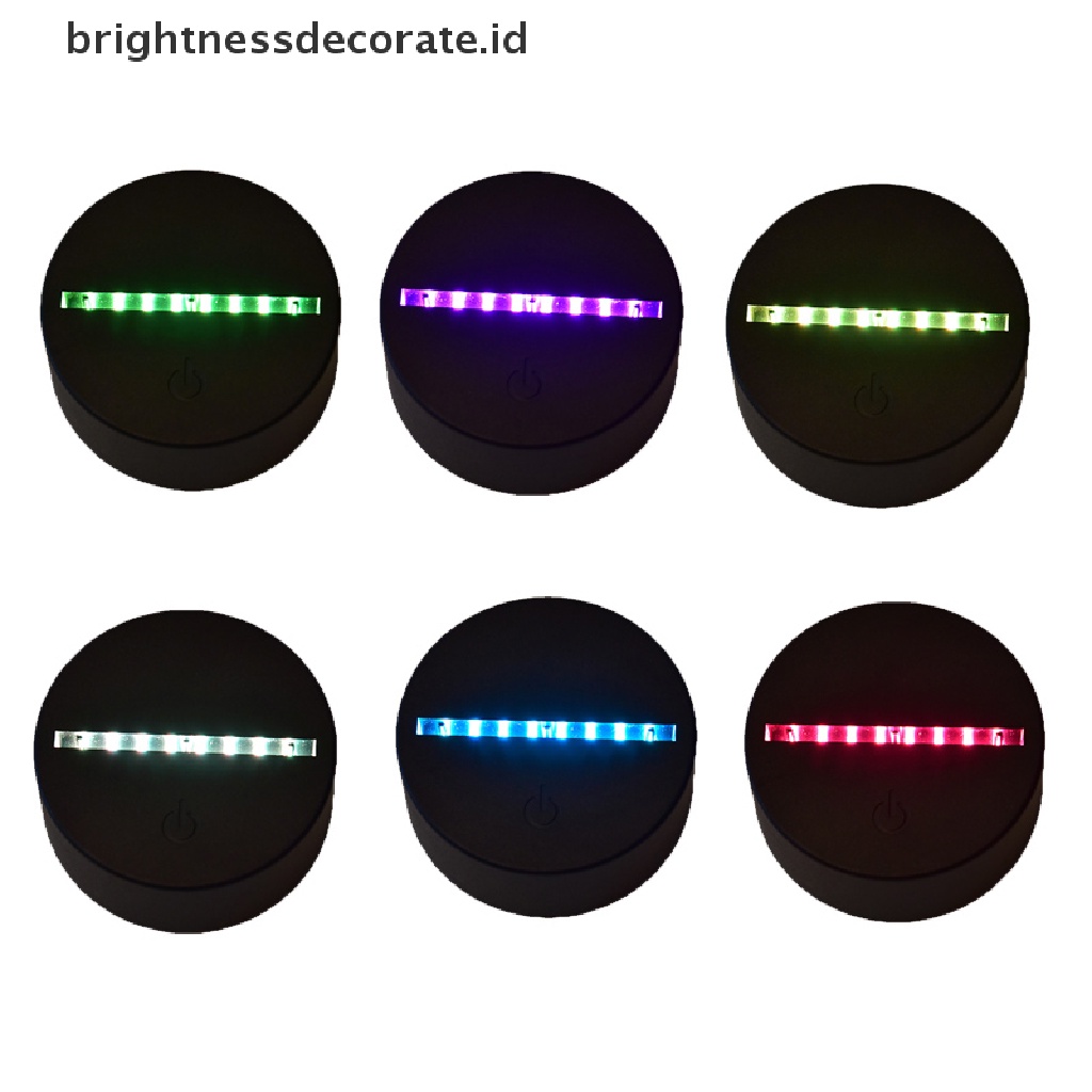 (birth) Base Lampu LED 3D 7 Warna Dengan Kabel USB