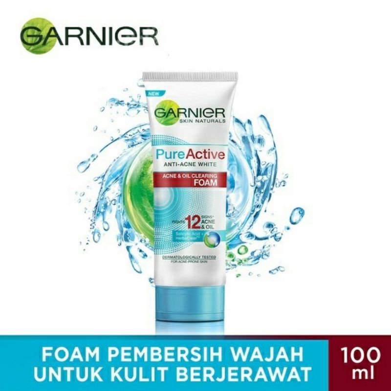 Garnier Pure Active Anti Acne Oil Clearing Foam Sabun Cuci Muka Garnier
