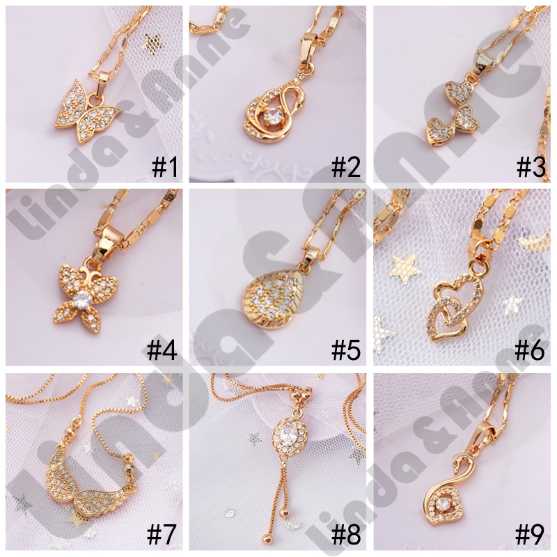 Kalung Wanita Liontin Warna Gold Aksesoris Fashion Import - Kalung Liontin Wanita