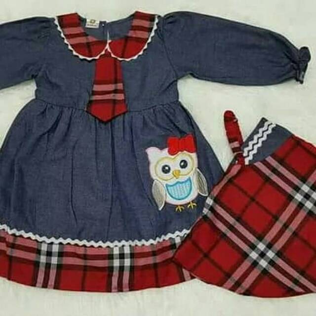 Baju Muslim Anak Bayi Perempuan Gamis Bayi Perempuan Set Jilbab Owl