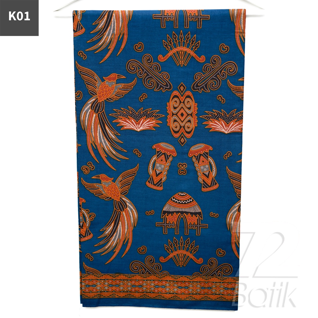 KAIN BATIK PREMIUM Bahan Katun Motif Burung Rumah Adat Warna Cream 721620 Cap 72 Jarik Jarit Samping Kebat Panjang Batik Katun Modern Premium Bahan Seragam Batik Pernikahan Kantor Keluarga Murah Kamen Jadi Batik Bali Lembaran