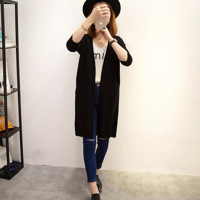[KODE DQN] Jaket cardigan rajut wanita Korea yang longgar dan tipis