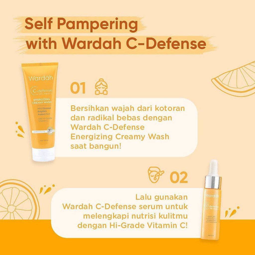 WARDAH C-Defense Series  C Defense Face Mist Creamy Wash Serum Waterclay Mask (VH)