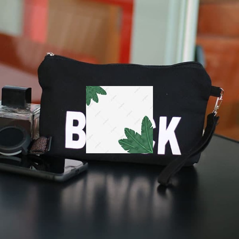 Terlaris Dompet Pouch Pria Wanita Kanvas Basic BLACK Elegan