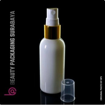 Botol Plastik PET 60ml BR Putih Tutup Spray Gold