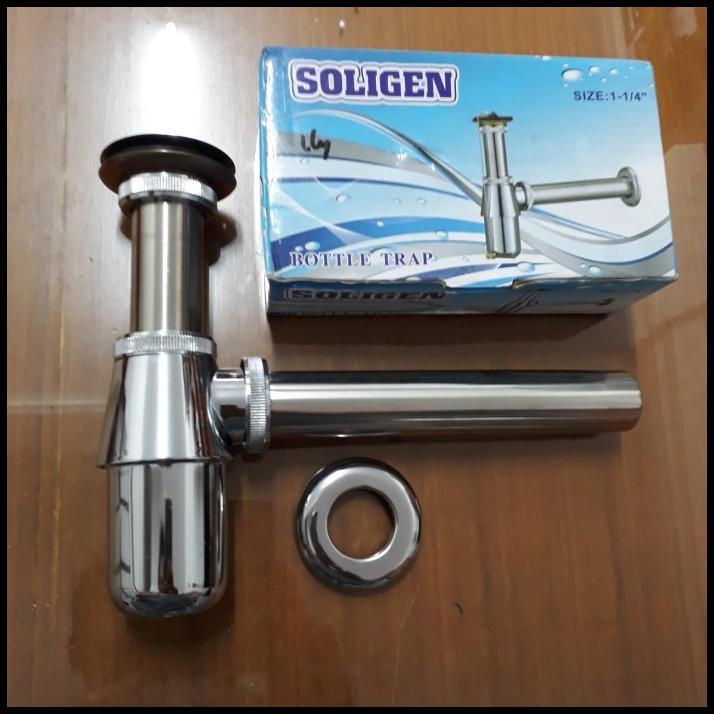 Soligen Sifon Stanliss Botol Wastafel Afur Pembuangan